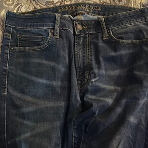 American Eagle Outfitters Blue Relaxed Jeans with Vintage Wash